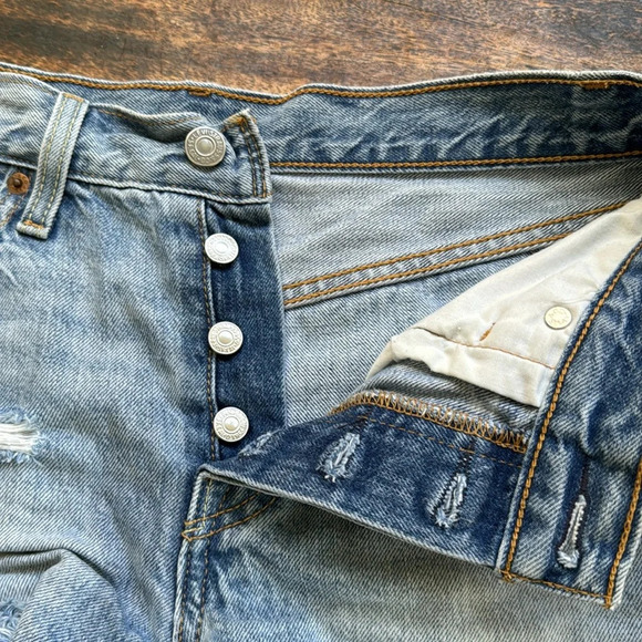 Vintage 501 denim cut off shorts size xs 25 - Picture 3 of 9
